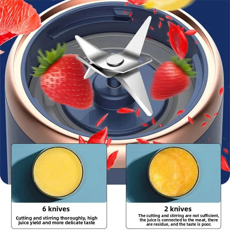 USB rechargeable personal blender shown in use