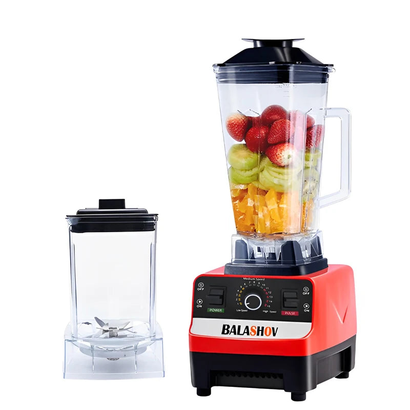 Countertop blender prepared for fruit and ice blending