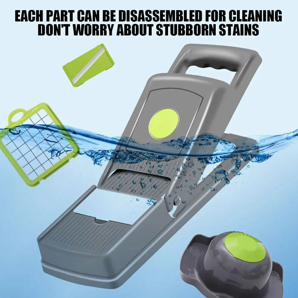 Detachable vegetable chopper parts ready for hand washing