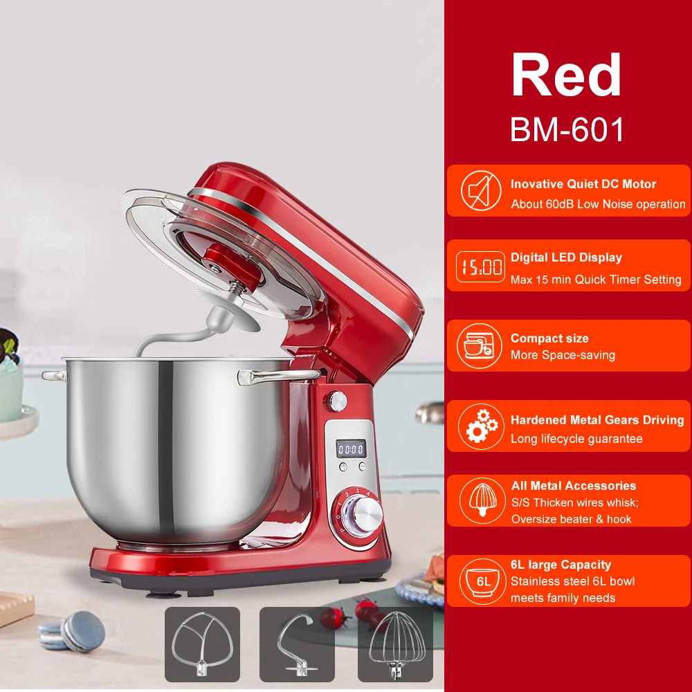 Red 6 litre stand mixer