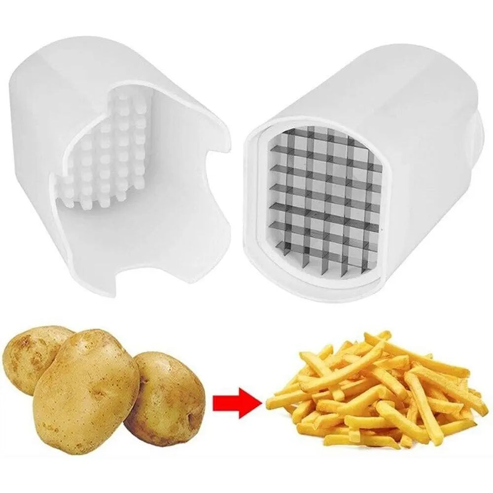 Waffle-style potato slices made with the cutter