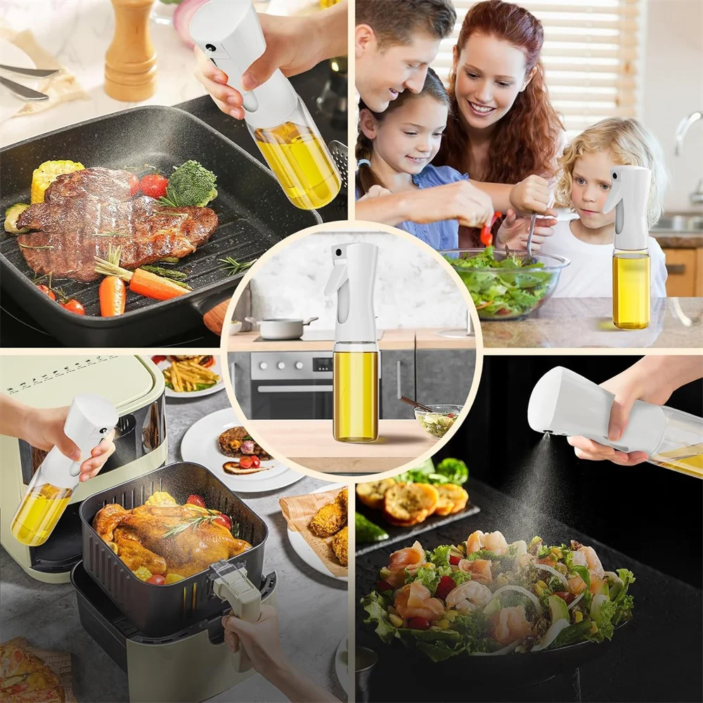 Black and White oil spray bottles in three capacities